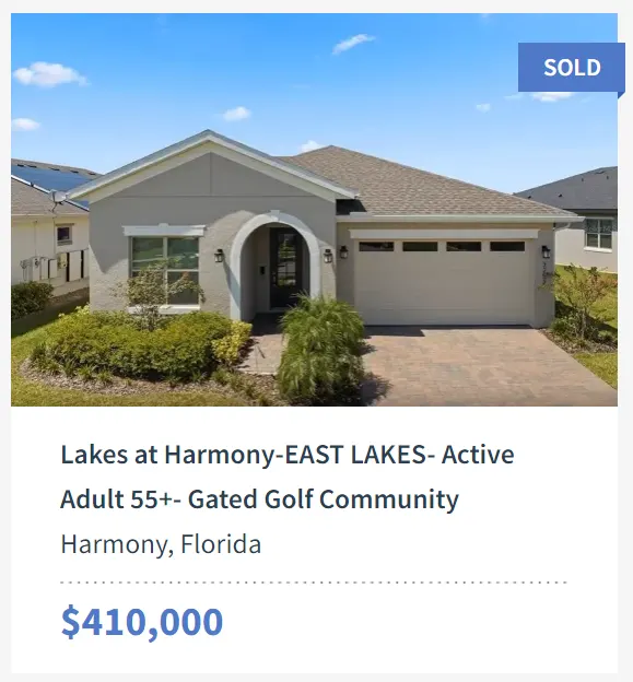 Harmony FL | East Lakes house for sale active adult 55+ gated golf community