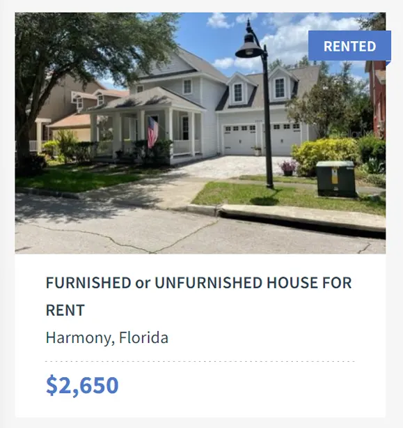 House for rent | Golf course community Harmony FL retirement community